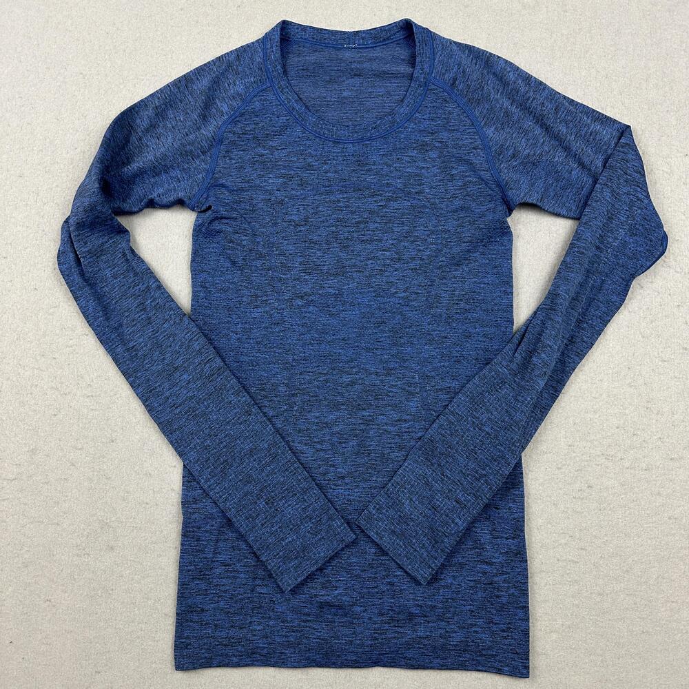 Lululemon Shirt Women 4 Blue Swiftly Tech Long Sleeve Thumbholes Seamless Run